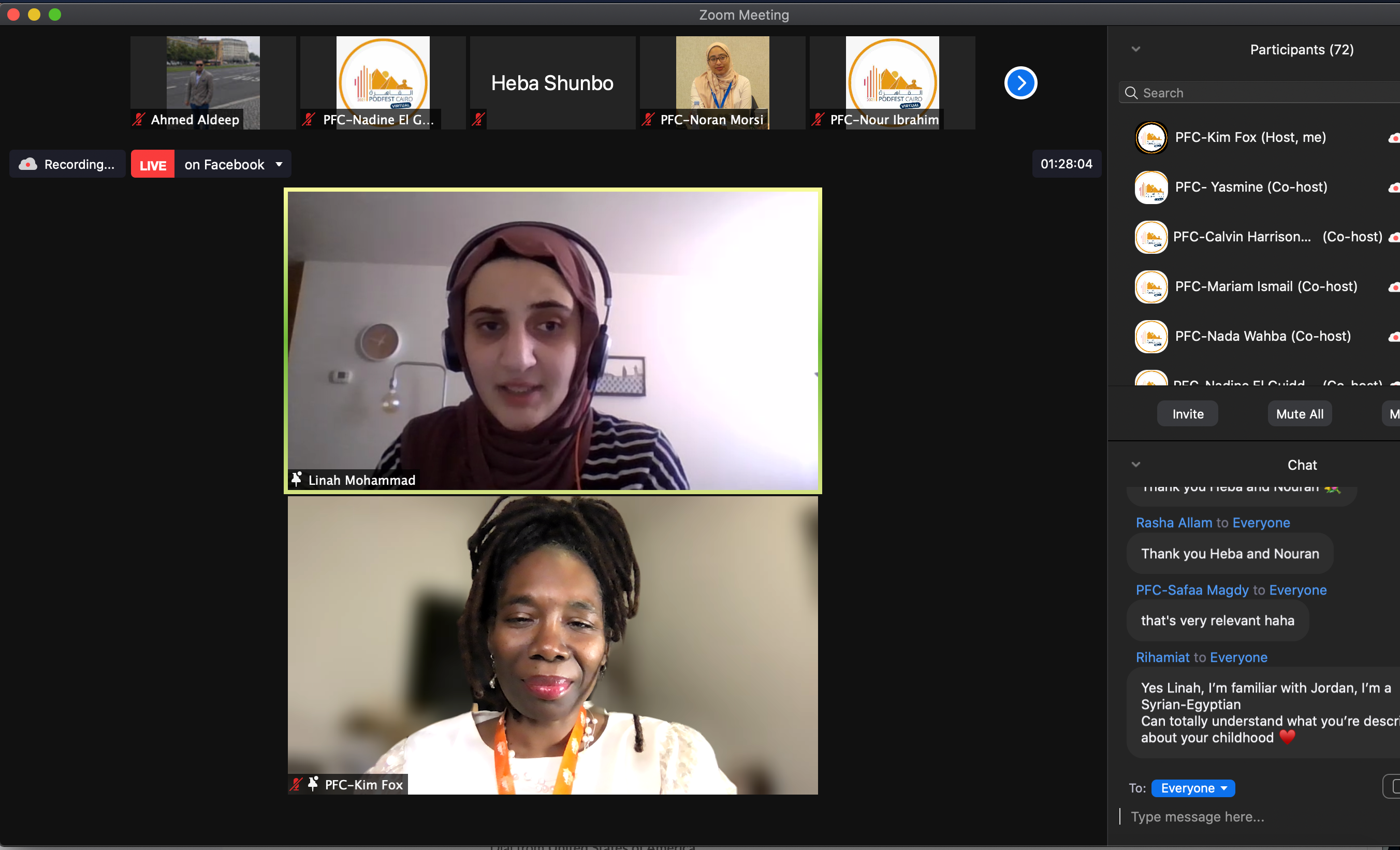 We live chat in Cairo